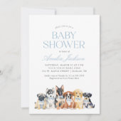 Puppy Dog Boy Babydusche Einladung (Vorderseite)