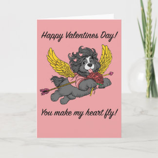 Puppy Dog Cupid Valentine’s Day Card -blank inside Feiertagskarte