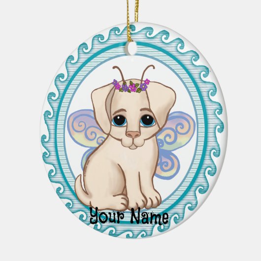 Puppy Dog Fairy Keramik Ornament (Links)