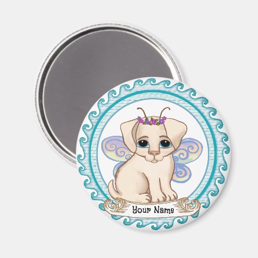 Puppy Dog Fairy Magnet (Vorderseite/Rückseite)