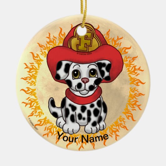 Puppy Dog Firefighter Keramik Ornament (Vorne)