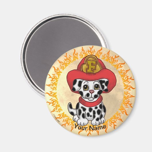 Puppy Dog Firefighter Magnet (Vorderseite/Rückseite)