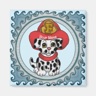 Puppy Dog Firefighter Magnet