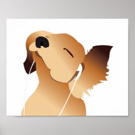 Puppy Dog Jammin' to Music Poster