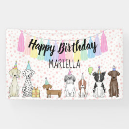 Puppy Dog Little Girl Geburtstagsparty Banner