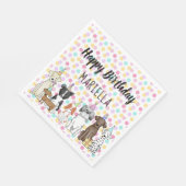 Puppy Dog Little Girl Geburtstagsparty Serviette (Ecke)