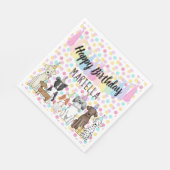 Puppy Dog Little Girl Geburtstagsparty Serviette (Ecke)