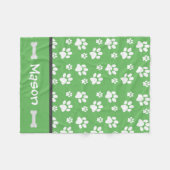 Puppy Dog Paw Print Blanket personalisieren mit Na Fleecedecke (Vorderseite (Horizontal))