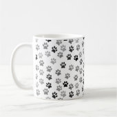 Puppy Dog Paw Prints | Weiß & Grau Kaffeetasse (Links)
