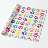 puppy dog paws tracks art pattern geschenkpapier (Ungerollt)