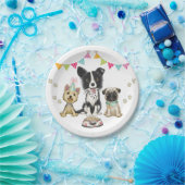 Puppy Dog Pawty Pug Border Collie Yorki Birthday Pappteller (Party)