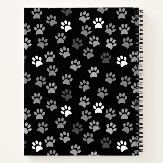 Puppy Dog Pfow Print | Schwarzes Rosa und Grau Notizblock (Rückseite)