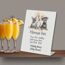 Puppy Dog Schwanzes Boy Baby Shower Mimosa Bar Sockelschild
