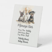 Puppy Dog Schwanzes Boy Baby Shower Mimosa Bar Sockelschild (Vorderseite)