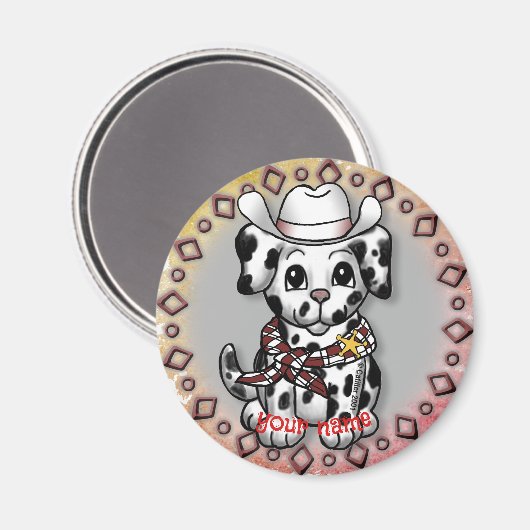 Puppy Dog Sheriff Magnet (Vorderseite/Rückseite)