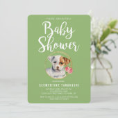 Puppy Dog Spring Baby Dusche Einladung (Stehend Vorderseite)