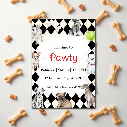 Puppy Dog Themed Party Einladung