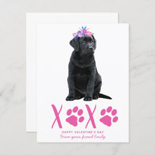 Puppy Dog XOXO Pink Kid's Valentinstag Feiertagskarte