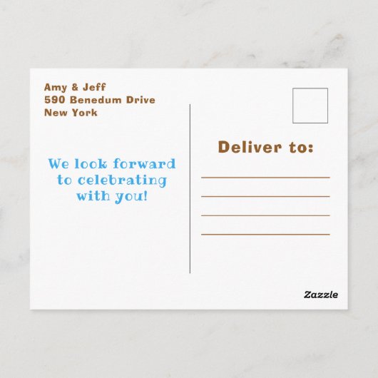 Puppy Dogs Castle Blue Birthday Party Postcard Postkarte (Rückseite)