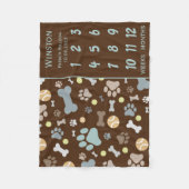 Puppy Dow Pw Print Meilenstein Keepake Blanket Fleecedecke (Vorderseite)