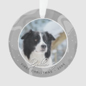 Puppy First Christmas Border Collie Dog Foto Ornament (Vorderseite)