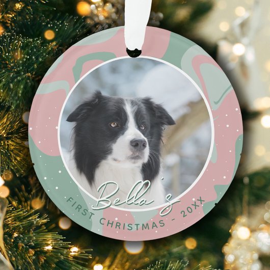 Puppy First Christmas Border Collie Dog Foto Ornament