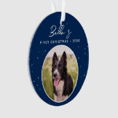 Puppy First Christmas Border Collie Dog Foto Ornament (Vorderseite)