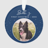 Puppy First Christmas Border Collie Dog Foto Ornament (Vorderseite)