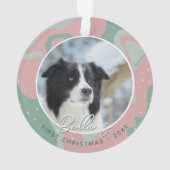 Puppy First Christmas Border Collie Dog Foto Ornament (Rückseite)