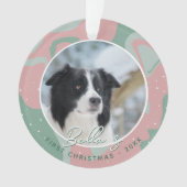 Puppy First Christmas Border Collie Dog Foto Ornament (Vorderseite)