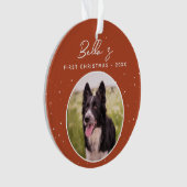 Puppy First Christmas Border Collie Dog Foto Ornament (Vorderseite)