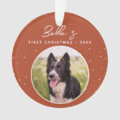 Puppy First Christmas Border Collie Dog Foto Ornament (Vorderseite)