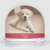 Puppy First Christmas Photo Schneekugeln (Rückseite)