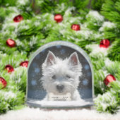 Puppy-Foto für benutzerdefinierte White Terrier-We Schneekugeln (Weihnachten)