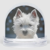 Puppy-Foto für benutzerdefinierte White Terrier-We Schneekugeln (Rückseite)