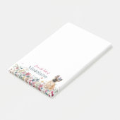 Puppy French Bull Dog Floral Personal Post-it Klebezettel (angewinkelt)