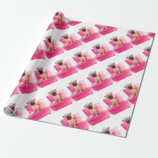 Puppy french bulldog disguised geschenkpapier (Ungerollt)