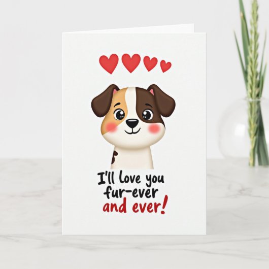 Puppy Fur Ever Love Card Karte (Vorderseite)