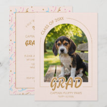 Puppy Graduation Blush Pink Gold Modern Photos