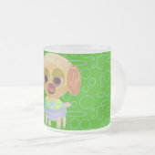 Puppy Green Circles Loops Mattglastasse (VorderseiteRechts)