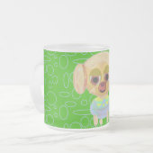 Puppy Green Circles Loops Mattglastasse (Vorderseite Links)