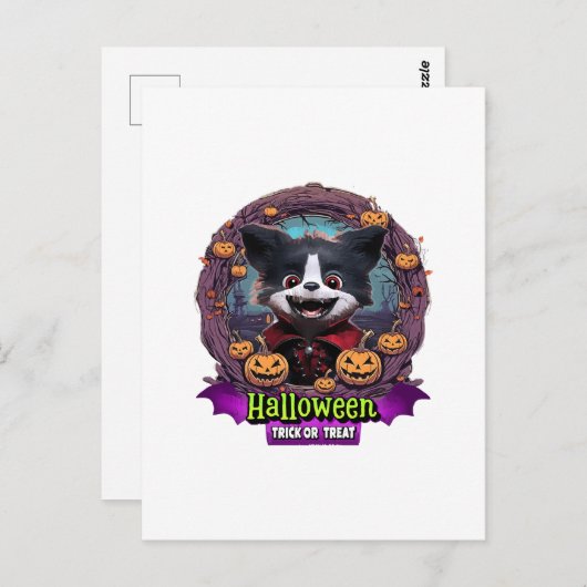 Puppy Halloween-Kostüm Postkarte (Vorne/Hinten)