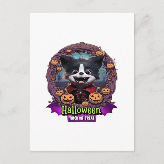 Puppy Halloween-Kostüm Postkarte (Vorderseite)