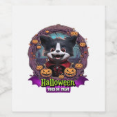 Puppy Halloween-Kostüm Weinetikett (Einzelnes Label)