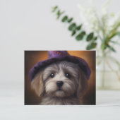 Puppy-Halloween-Postkarten Postkarte (Stehend Vorderseite)