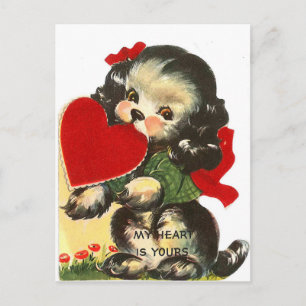 Puppy Heart   Vintage Valentine   Postcard Feiertagspostkarte