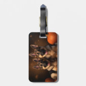 Puppy Herbst Delight Pumpkin Gepäckanhänger (Rückseite vertikal)