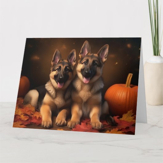 Puppy Herbst Delight Pumpkin Karte (Vorderseite)