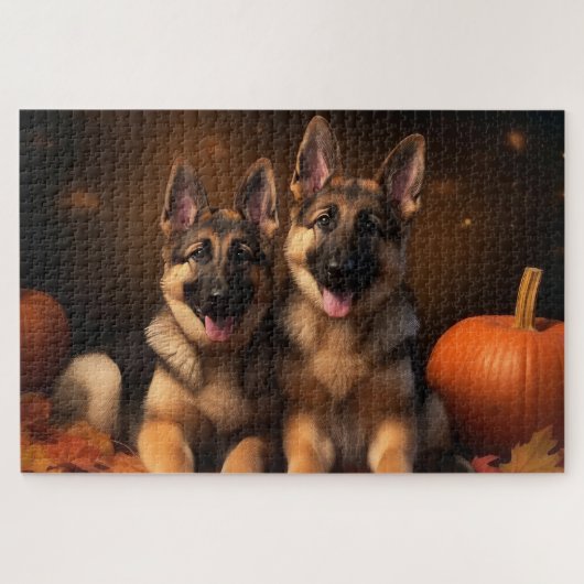 Puppy Herbst Delight Pumpkin Puzzle (Horizontal)