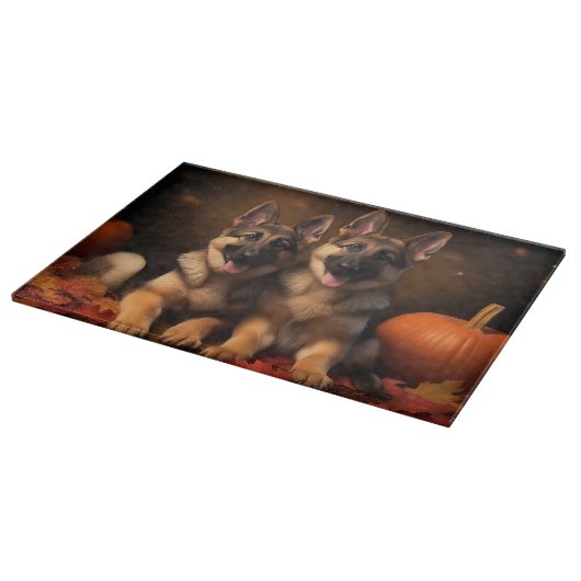Puppy Herbst Delight Pumpkin Schneidebrett (Ecke)